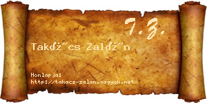 Takács Zalán névjegykártya